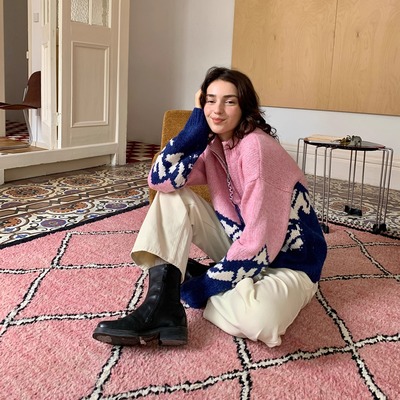 果核宇宙挪威雪山羊毛套头毛衣