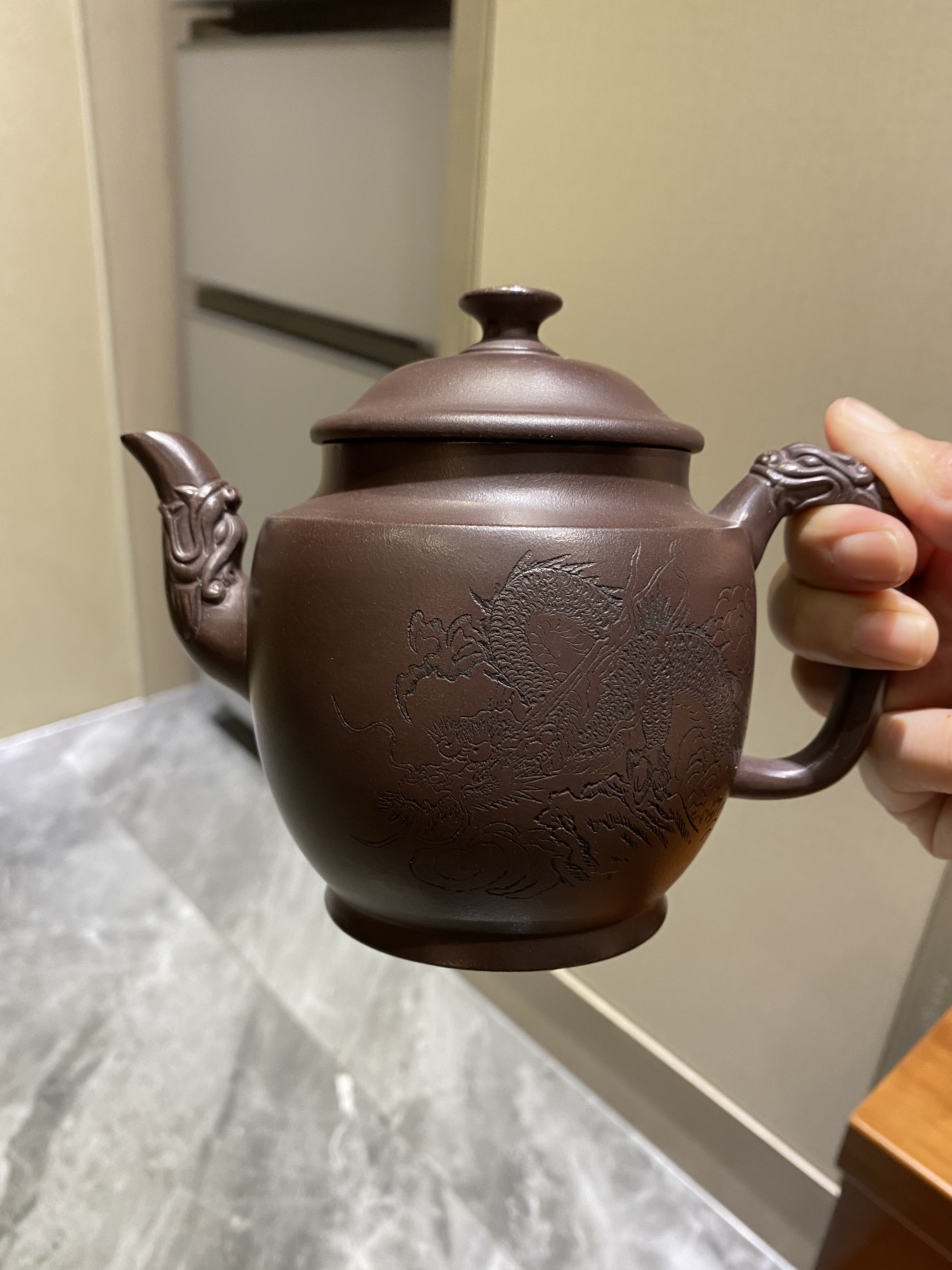 紫砂壶福利紫泥凤鸣宫灯450c c