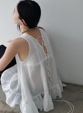 DVZ夏季100%苎麻显瘦背心