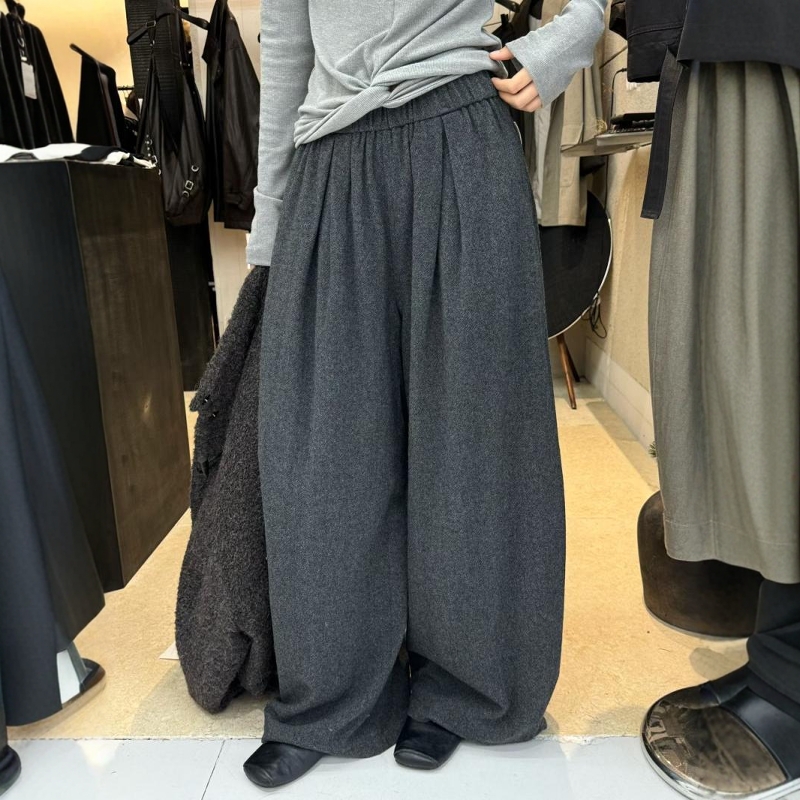 时尚百搭高腰显瘦羊毛阔腿裤