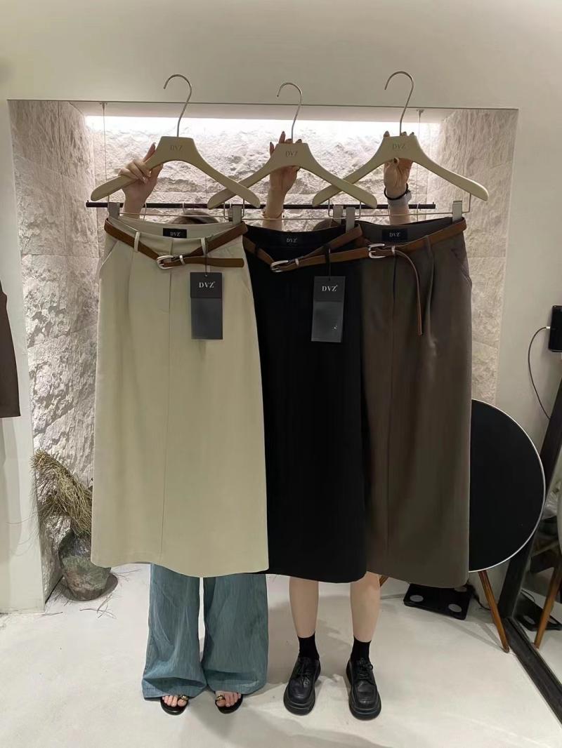 中长款A字裙通勤口袋半身裙1显瘦