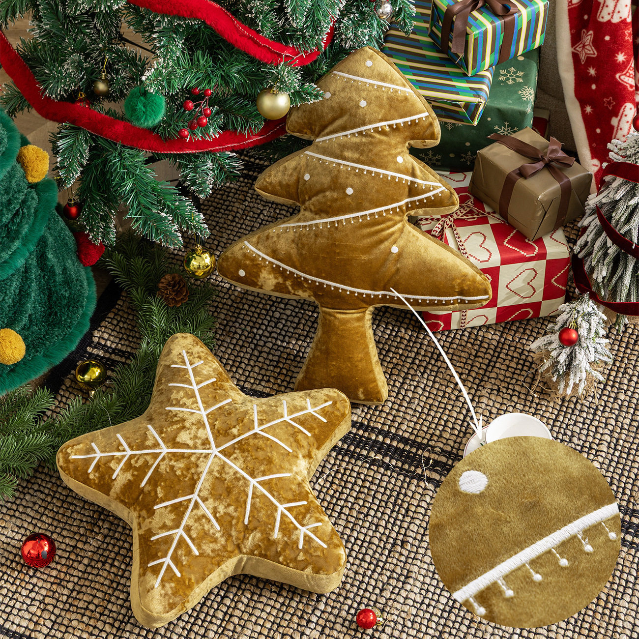 圣诞节抱枕沙发抱枕客厅靠垫靠背氛围感异形抱枕高级可拆洗抱