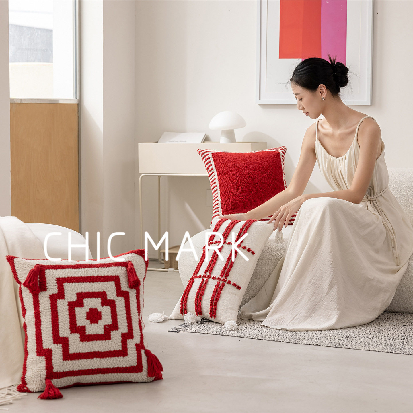 2026新年喜庆节日高级刺绣经典棋盘格抱枕沙发靠垫样板间装饰枕头,居家布艺,抱枕被,淘宝优惠券,粉丝福利购,淘宝优惠卷