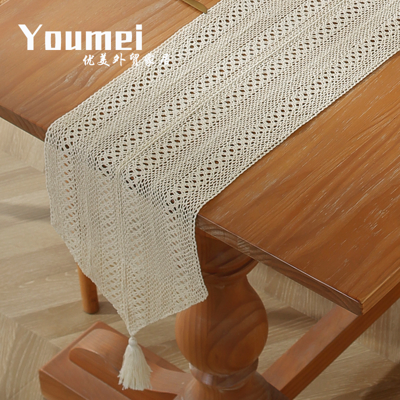 美式复古田园棉线钩针蕾丝斗柜电视柜鞋柜餐桌茶几布桌旗桌带床旗