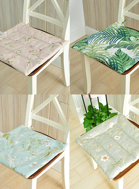 清新北欧亚麻薄款坐垫餐椅垫办公室椅幼儿园学生板凳汽车座垫四季