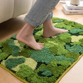 苔藓植绒地垫卫生间吸水脚垫家用厕所门口浴室防滑垫子洗手间地毯