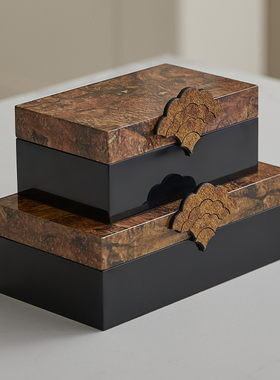 直播间复古风创意收纳盒子摆件装饰首饰盒软装高级感陈列搭配布置