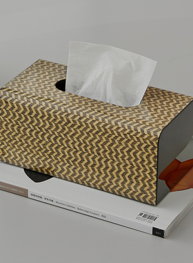 现代轻奢设计纸巾盒客厅茶几高级感软装摆件办公室实用纸巾收纳盒