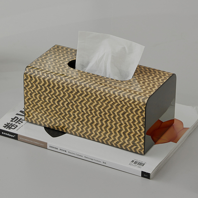 现代轻奢设计纸巾盒客厅茶几高级感软装摆件办公室实用纸巾收纳盒