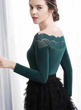 现货 安莉芳女薄款性感蕾丝时尚打底衣一字领 ED0293/圆领EL7737