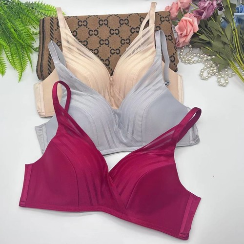 安莉芳条纹聚拢薄款无钢圈文胸