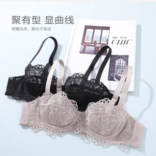 安莉芳商场同款蕾丝半杯文胸女士性感单层围大胸显小内衣EB00520