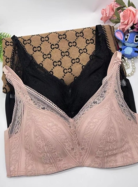 安莉芳蕾丝深V抹胸无钢圈文胸女下厚上薄款无痕内衣EB1110