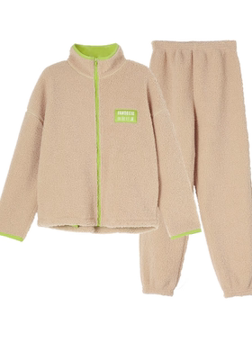 芬狄诗商场同款女士家居服厚实羊羔服套装FL00348