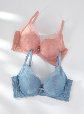 安莉芳蕾丝性感内衣女小胸掌托厚杯聚拢上托收副乳文胸罩EB00557