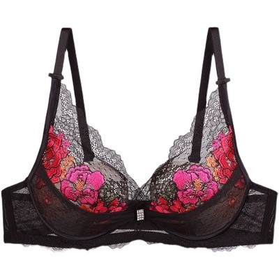 安莉芳刺绣厚杯文胸维斯蕾丝聚拢