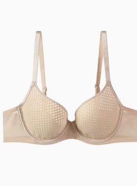安莉芳旗下安朵夏新品打孔网格呼吸杯内衣薄款单层围文胸HB0188U