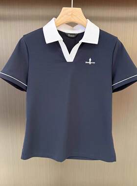 比音勒芬专柜正品26夏新款女士休闲短袖T恤翻领POLO衫8822515A47