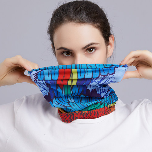 夏季防晒运动冰丝头巾骑行围脖套防紫外线登山徒步面罩头套男女