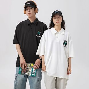 MYY24 段小生 POLO衫 卡通图案绣花标五分袖 226 翻领T恤男宽松短袖