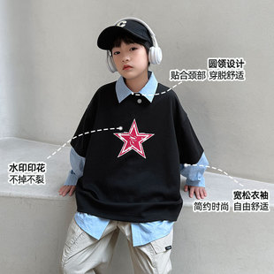 2025夏季新品重磅纯棉男童t恤 中大童春装外搭上衣儿童短袖批发