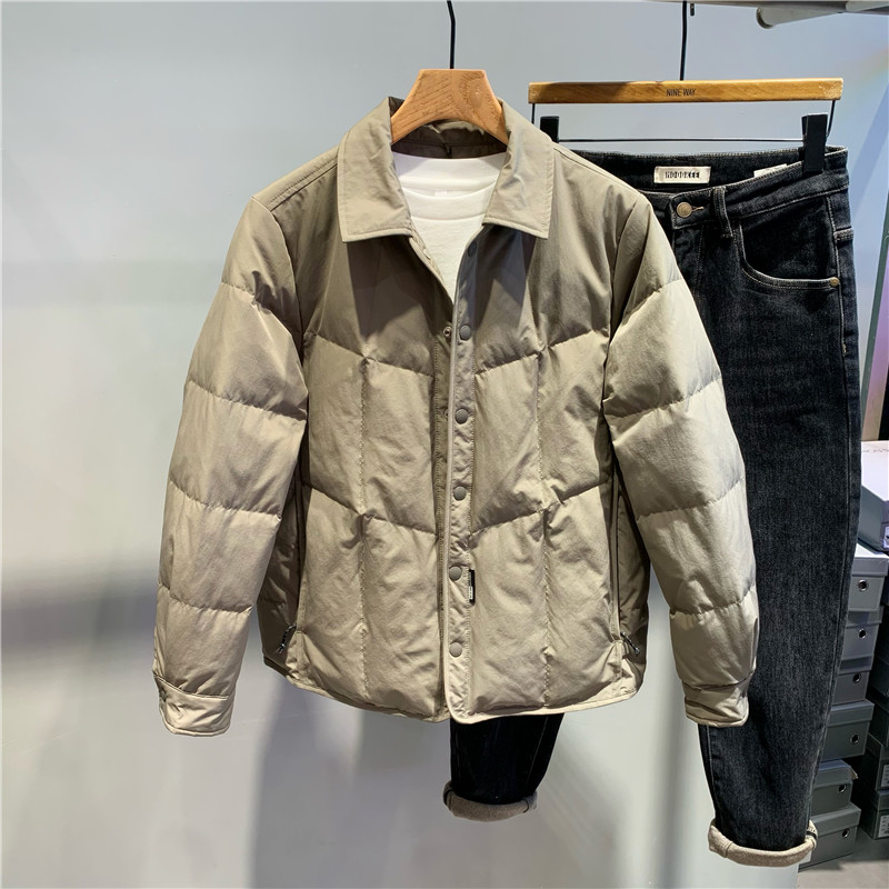 轻薄修身短款羽绒服男