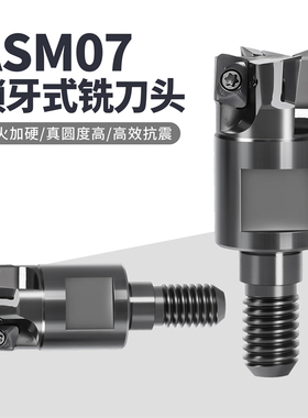 ASM07小径刀头抗震铣刀杆锁牙式可换铣刀头螺纹刀头JDMT0702刀片