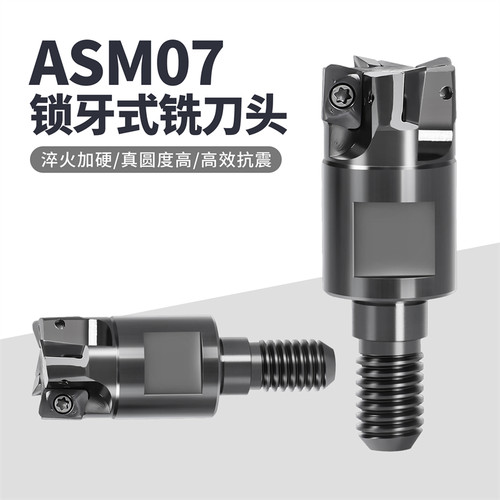 ASM07小径刀头抗震铣刀杆锁牙式可换铣刀头螺纹刀头JDMT0702刀片