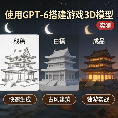 GPT-6搭建游戏3D模型教程FLASH/动画制作