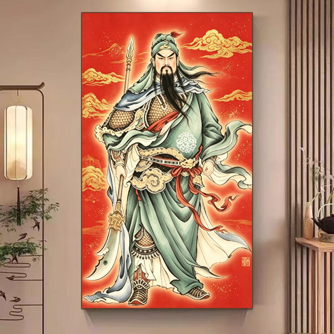 关公关羽自粘钻石画十字绣套件