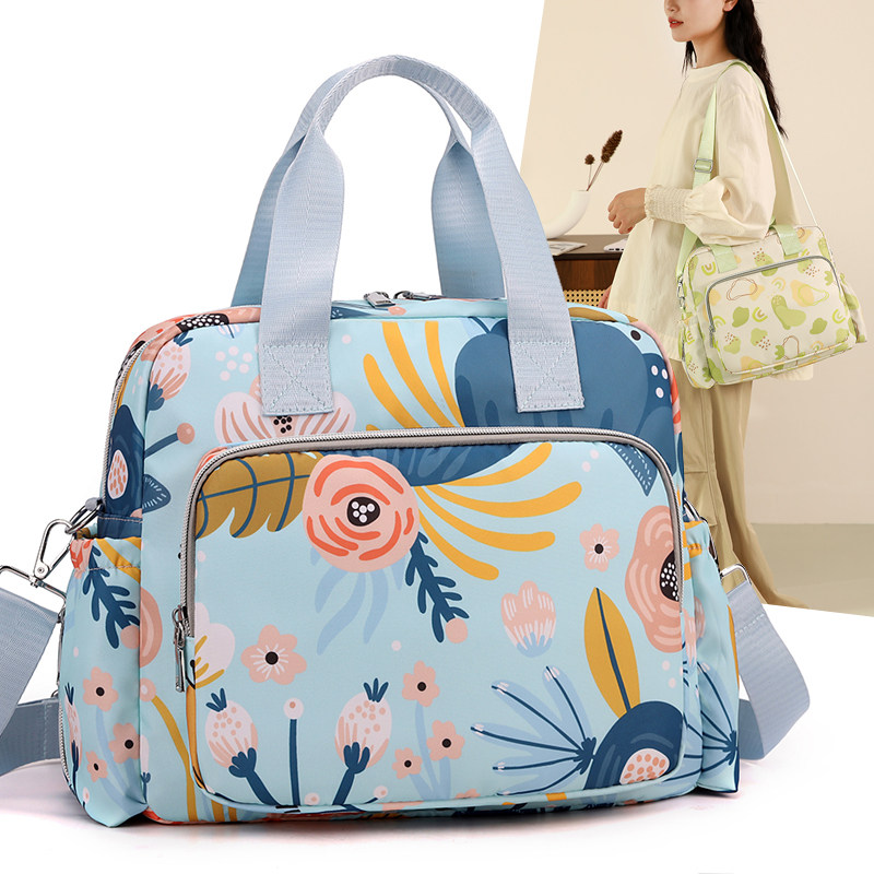 品牌印花时尚妈咪单肩包多功能外出便携带娃旅行休闲大容量母婴包