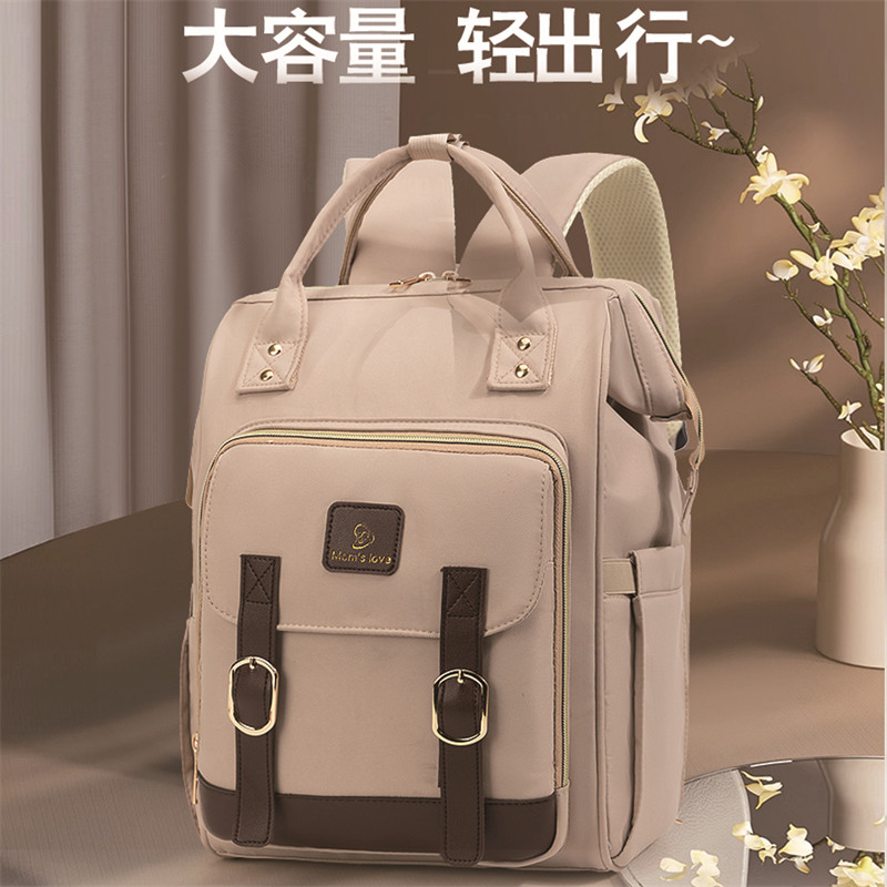品牌妈咪大容量轻便简约母婴新款多功能外出游双肩包时尚手拎包