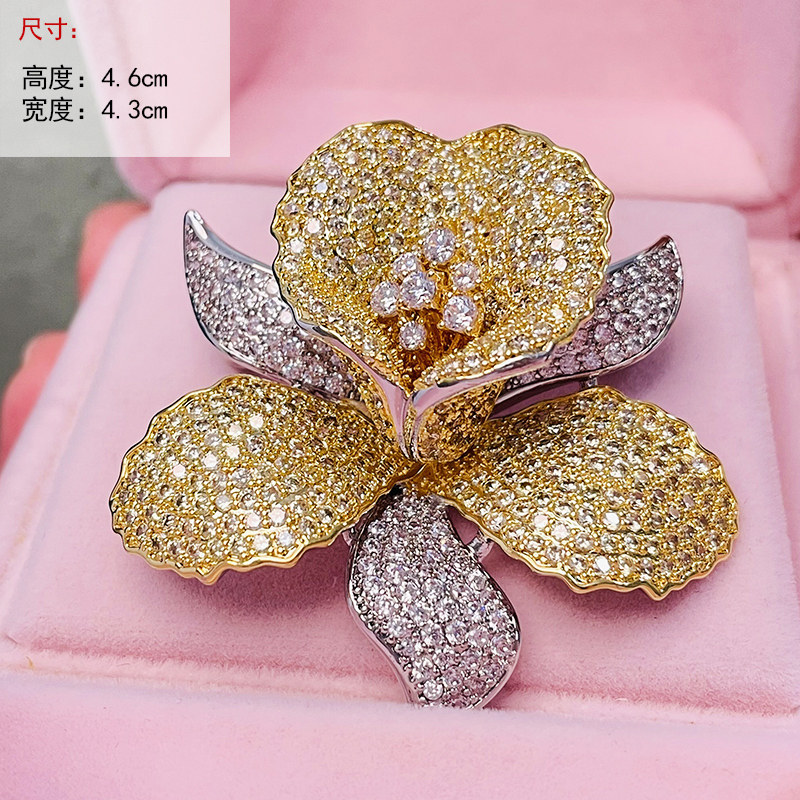 直播304号 芙蓉花胸针高档女胸花2023年夏季潮别针西装大衣配饰J