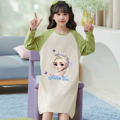 上新~布拉拉女童睡裙儿童春秋季薄款长袖家居服小女孩空调服睡衣