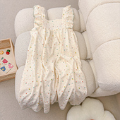 云朵棉带胸垫少女风睡衣 睡裙女新款 小清新碎花甜美风夏季 小飞袖