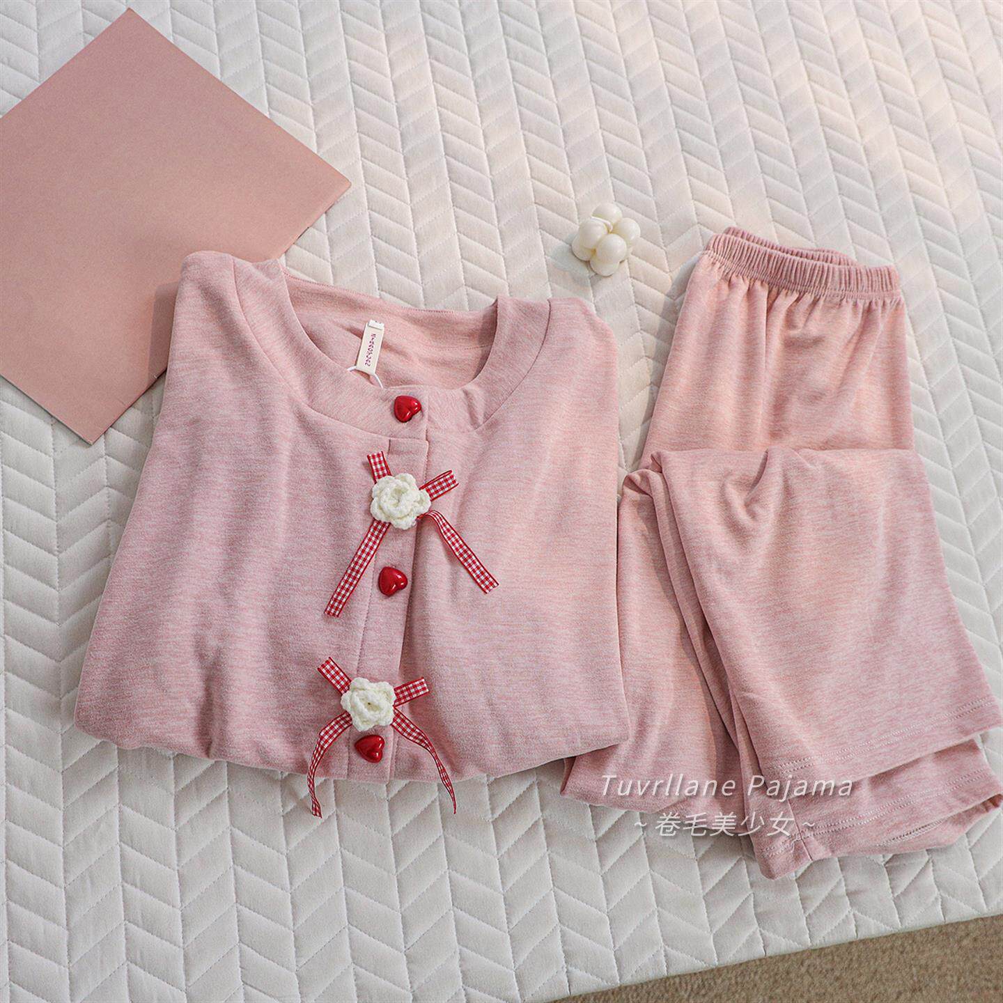 少女感粉色加厚德绒保暖睡衣女2025秋冬季新款长袖甜美羊绒家居服,女士内衣/男士内衣/家居服,睡衣/家居服套装,淘宝优惠券,粉丝福利购,淘宝优惠卷