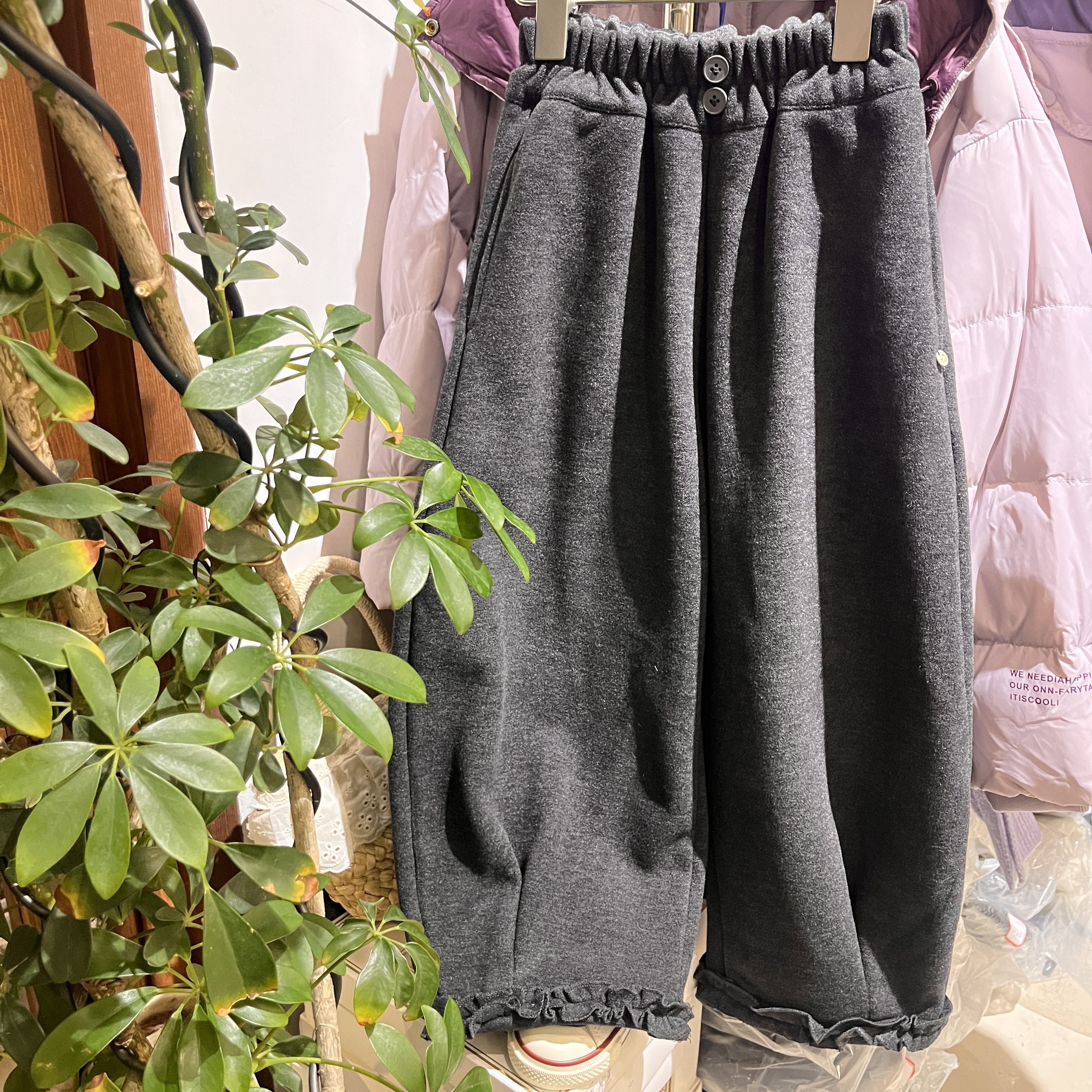 实体新款女童深灰色加绒加厚毛呢裤子中大童木耳花边呢子裤,童装/婴儿装/亲子装,裤子,淘宝优惠券,粉丝福利购,淘宝优惠卷