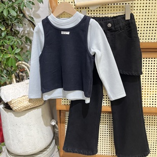 T恤中大童宽松百搭打底衫 2025夏季 休闲百搭长袖 女童韩版 上衣 新款