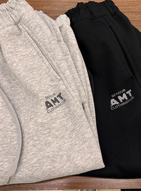 秋装童装男童女童灰色黑色卫裤中大童设计款休闲裤束脚裤