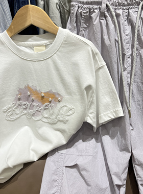 夏季新款女童韩版休闲百搭工装裤中大童紫色超薄工装裤直筒裤