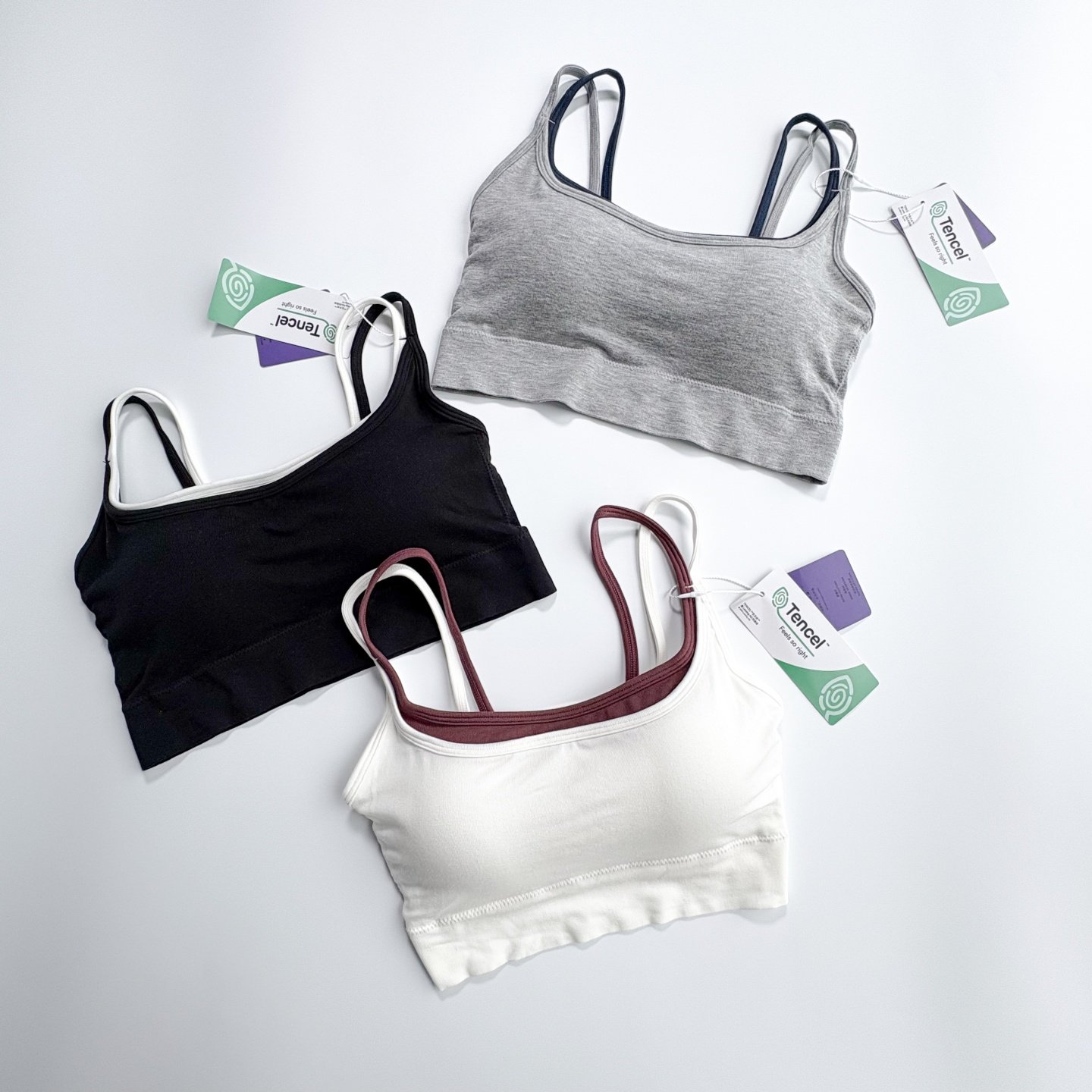 Obras撞色假两件美背固定一体杯运动双肩带不跑杯女莫代尔背心946