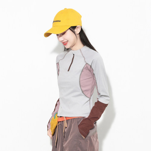 春秋户外速干哈苏线长袖T恤女