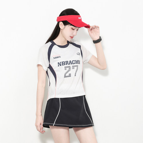女夏速干透气5A抗菌拼色T恤