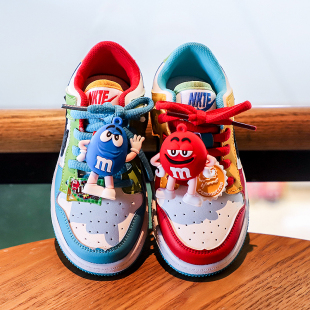 真皮童鞋M豆鸳鸯鞋儿童2025新款春秋运动鞋男女童鞋子低帮板鞋