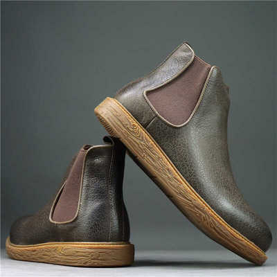 英式复古风高端皮鞋切尔西男皮靴