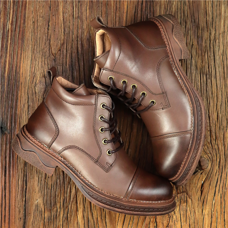 欧式复古风高帮休闲工装马丁靴