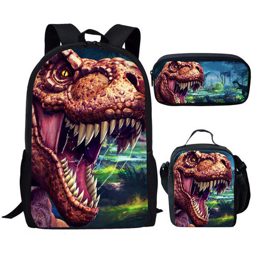 亚马逊新款侏罗纪世界恐龙背包Jurassic World学生书包午餐包笔袋