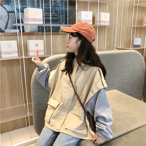 Real ~Real Price Checked Two Outerwear of Leisure Lightcap Korean Version of Loose Colour Matching College