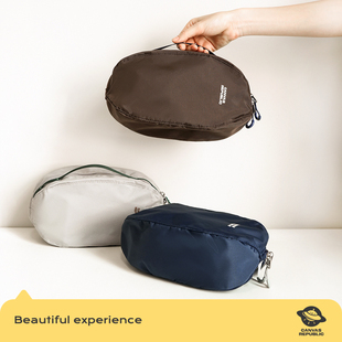 防泼水大容量出差旅行洗漱包 简约纯色便携收纳包化妆包