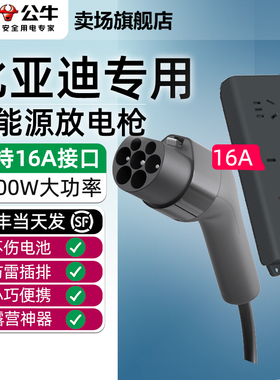 公牛比亚迪秦L Plus唐EV汉DM元宋E2夏汽车外放电枪插排户外取电器